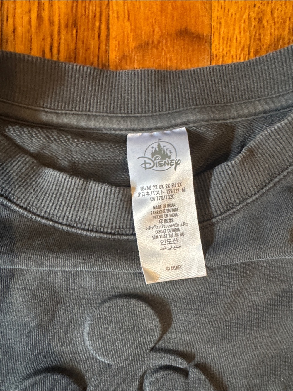 Disney Charcoal Gray Embossed Mickey Crewneck Sweatshirt - Picture 3 of 3